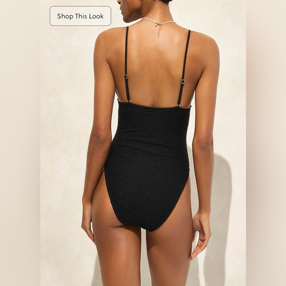 J.Crew Plunge crochet one-piece in black - Picture 3 of 7